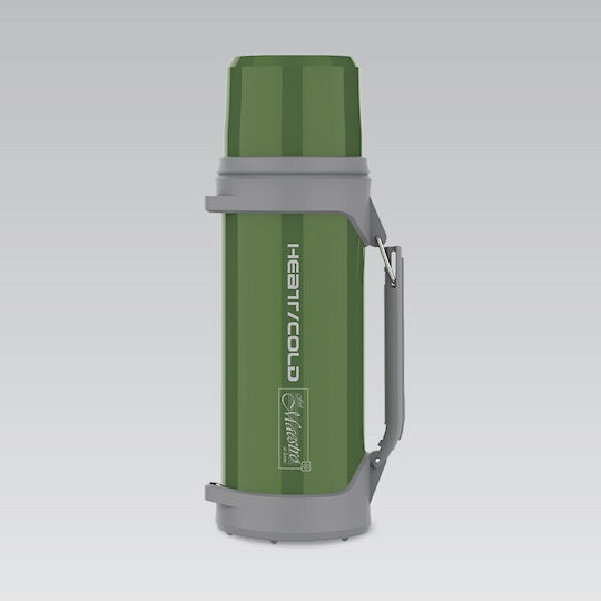 Maestro Μπουκάλι Θερμός Ανοξείδωτο / Πλαστικό 1.5lt Green με Λαβή