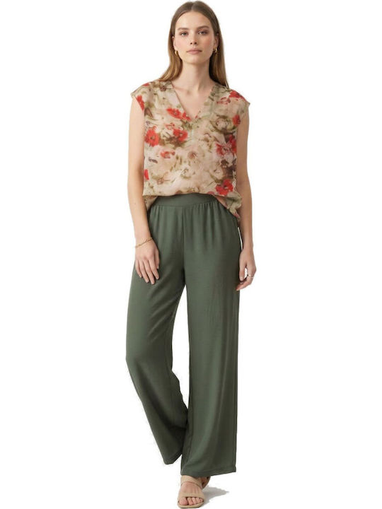 Women's Blouse with V-Neckline Multicolour