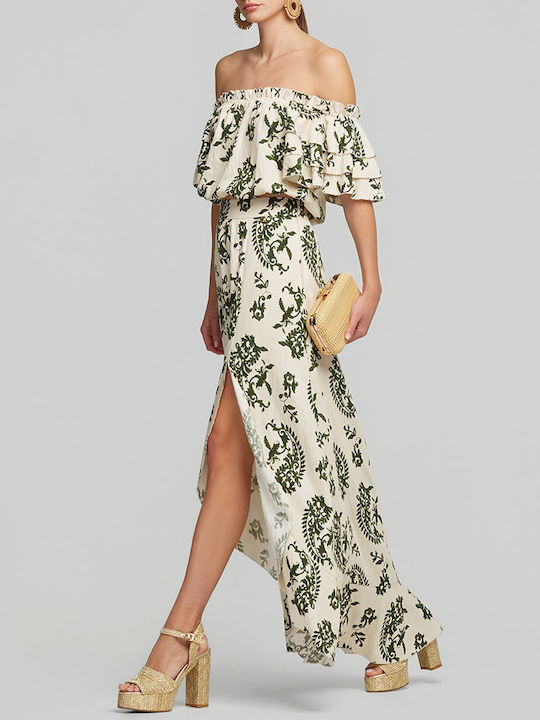 High Waist Maxi Skirt Khaki
