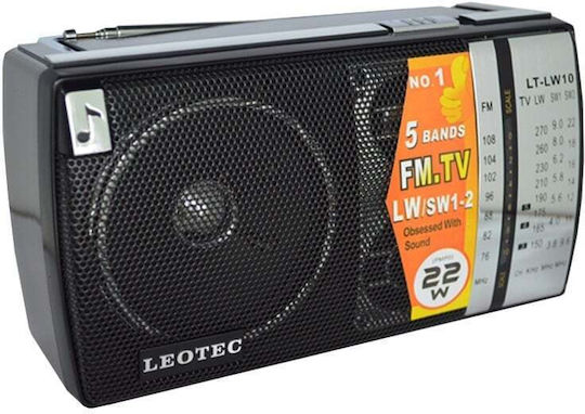 Leotec LT-LW10 Radio Portabil Cu Alimentare Electrică / Pe Baterie Negru