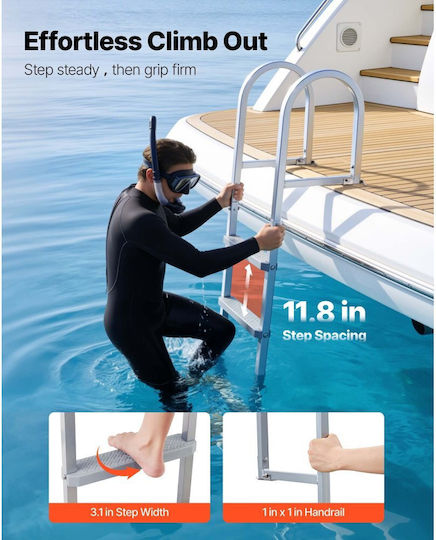 Vevor Aluminum Light Blue Pool Ladder
