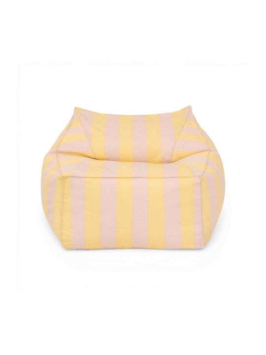Bean Bag Stool Waterproof Yellow And Pink Stripes