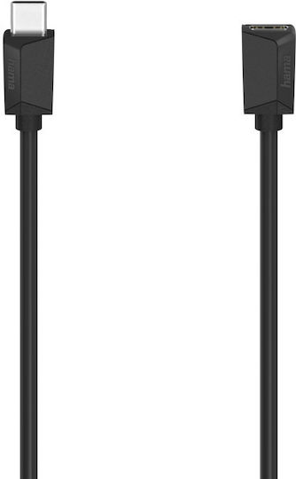 HAMA USB 3.2 Видео Кабел USB-C Мъжки - USB-C Женски Захранване PD Черен 0.5м 00200782