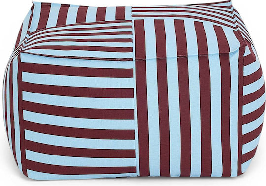 Πουφ Σκαμπό Burgundy Blue Stripes