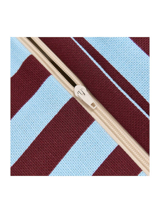 Bean Bag Stool Burgundy Blue Stripes