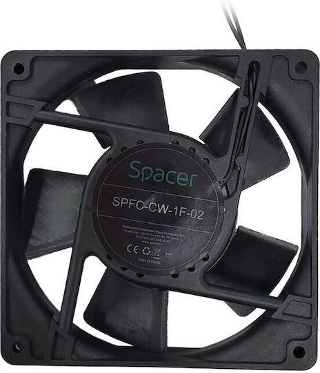 Spacer SPFC-CW-1F-02 Gehäuselüfter 120mm (2300rpm / 69cfm) Ohne LEDs Beleuchtung