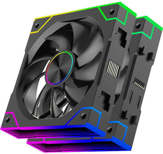 Xilence XF072 Case Fan 125mm (2000rpm / 64cfm) with ARGB Lighting and Connection 3-Pin / 4-Pin PWM Pack of 3