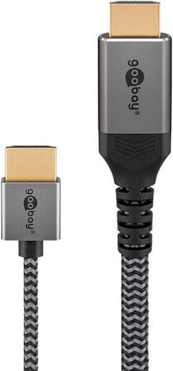 Goobay HDMI 2.0 Premium High Speed 4K 60Hz HDR Cable HDMI male - HDMI male 3m Γκρι