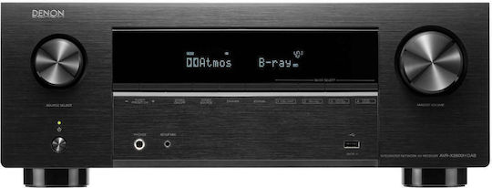 Denon AVR-X2800H DAB Home Cinema Receiver 4K/8K 7.1 Channels 95W/8Ω 125W/6Ω with HDR and Dolby Atmos Black
