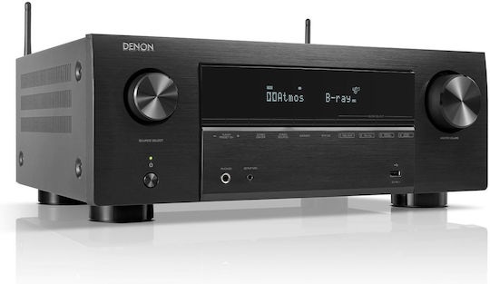 Denon AVR-X2800H DAB Home Cinema Receiver 4K/8K 7.1 Channels 95W/8Ω 125W/6Ω with HDR and Dolby Atmos Black