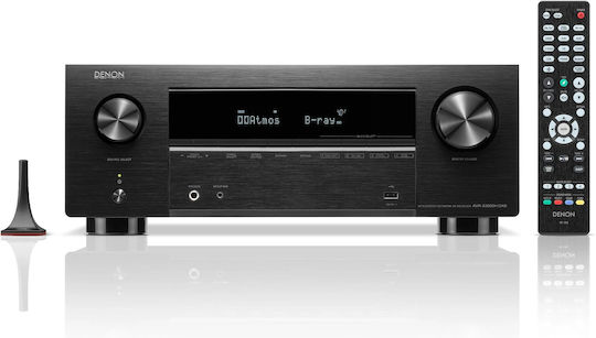 Denon AVR-X2800H DAB Home Cinema Receiver 4K/8K 7.1 Channels 95W/8Ω 125W/6Ω with HDR and Dolby Atmos Black