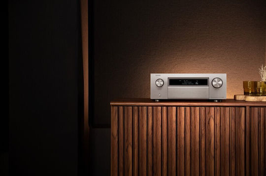 Denon Home Cinema Receiver 4K/8K 11.4 Channels with HDR and Dolby Atmos Silver