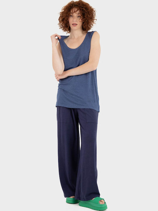 Women's Summer Sleeveless Blouse Indigo