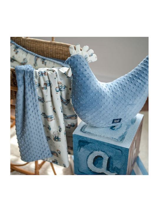 La Millou Nursery Swaddling Blanket Simbo Cotton Blue 80x100cm