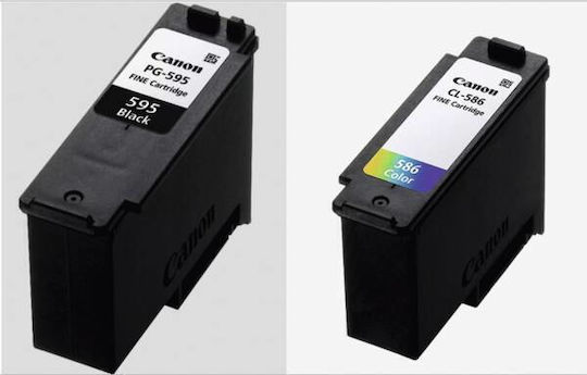 Canon PG-595 / CL-586 Genuine Photo Value Pack With 2 Inkjet Printer Inks Black / Multiple (Color) (7171C004)