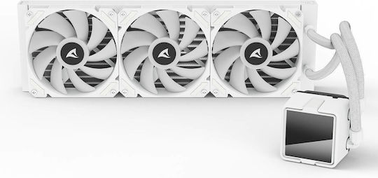 Sharkoon S60 AIO CPU Liquid Cooling with 3 120mm Fans and ARGB Lighting White