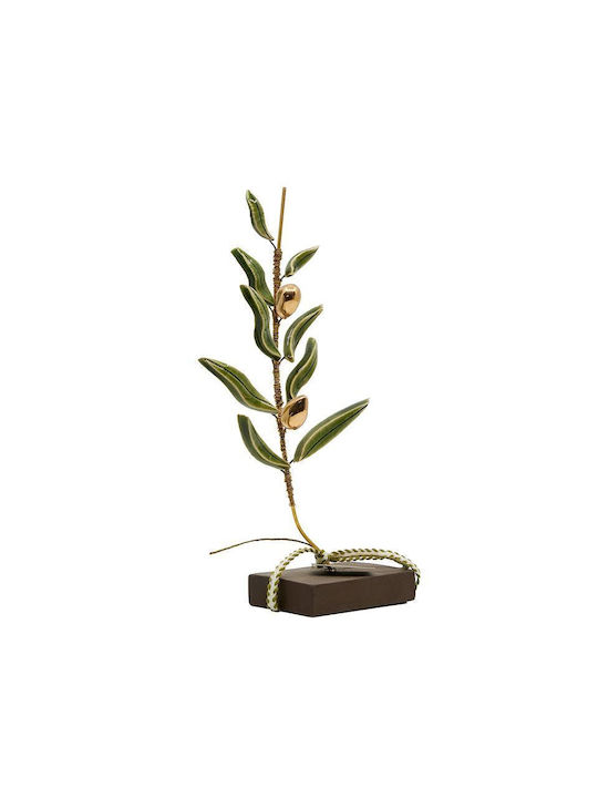 Rozos Ceramics Διακοσμητική Ελιά από Κεραμικό Υλικό 7.5x21cm