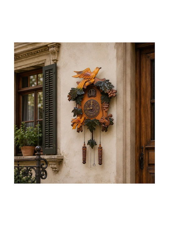 Galifas Galifas Wanduhr Aus Hölzernem Mit Pendel Bronze 38x68cm