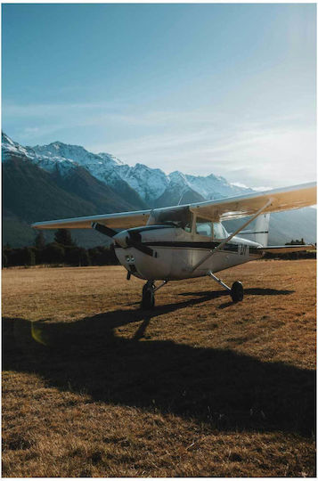 iLovePrints Gemälde Flugzeug In Berglandschaft 100x150