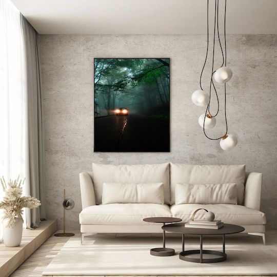 Painting Car On A Foggy Forest Road Car On A Foggy Forest Road 40x65