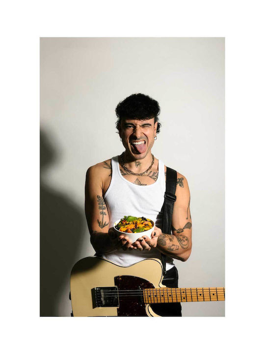 iLovePrints Tattooed Musician Ein Bowl Food Gemälde 70x100