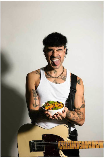 Painting Tattooed Musician A Bowl Food Musician Tattoo One Bowl Food 70x100