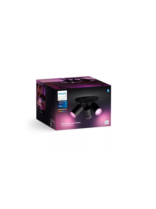 Philips Fugato Τριπλό Σποτ σε Μαύρο Χρώμα