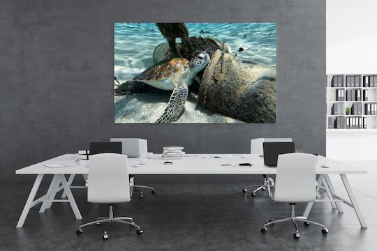 Painting Sea Turtle Resting Underwater Marine Turtle Resting Underwater 120x80