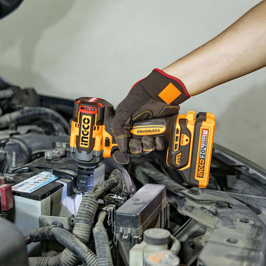 Ingco CIWLI2045E Brushless Μπουλονόκλειδο Μπαταρίας 20V 2x2Ah με Υποδοχή 1/2"
