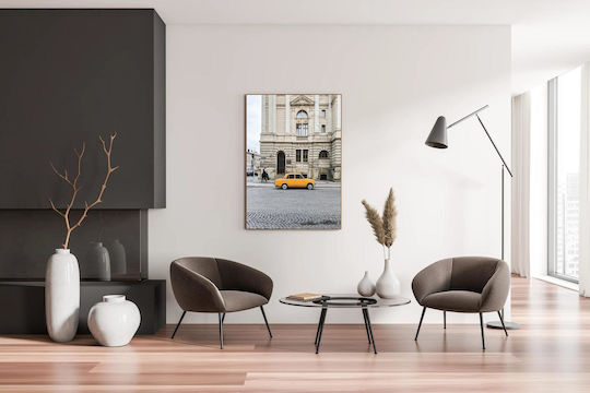 Painting Yellow Car By Historic Building Yellow Car Historic Building 40x65