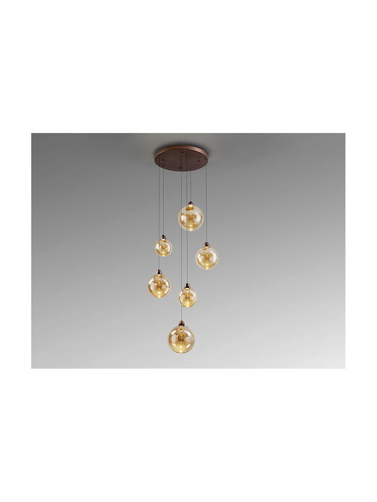 Copper Hanging Ceiling Light Honey LED with Warm White Light