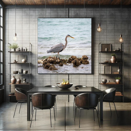 Πίνακας Heron By Sea Ερωδιός Δίπλα Στη Θάλασσα 80x80