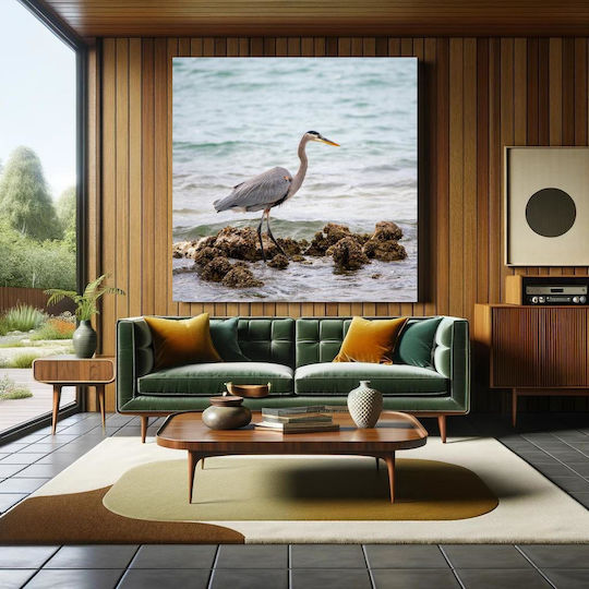 Πίνακας Heron By Sea Ερωδιός Δίπλα Στη Θάλασσα 80x80