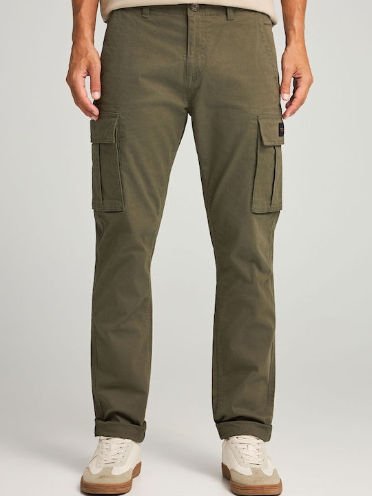 Trousers Cargo Elastic in Regular Fit Green