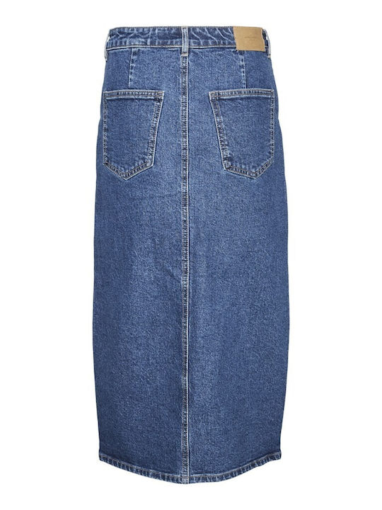 Veri Τζιν Ψηλόμεση Midi Φούστα Medium Aged Denim
