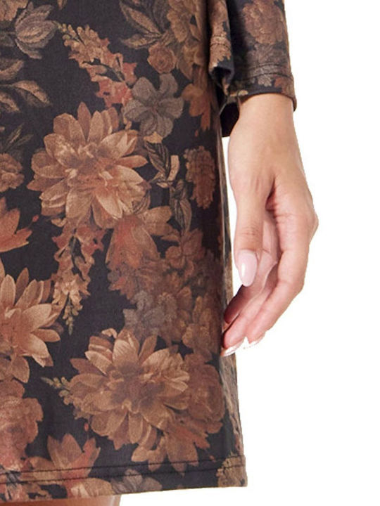 Mini Knitted Wrap Floral Dress