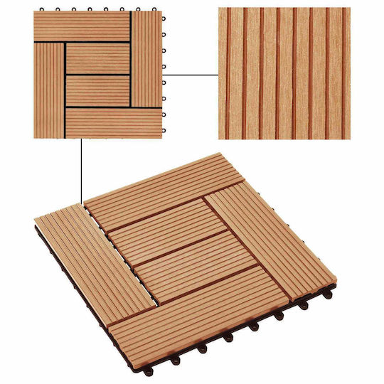 vidaXL Decking Board for Garden Flooring Made of Wood 30x30cm 22 Pieces