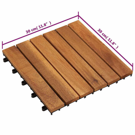 vidaXL Decking Board for Garden Flooring Made of Wood 30x30cm 20 Pieces