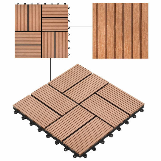 vidaXL Tile for Garden Flooring from WPC 30x30cm 22 Pieces