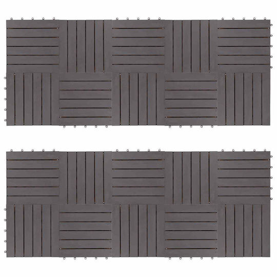 vidaXL Wooden Garden Flooring Tile 30x30cm 20 Pieces