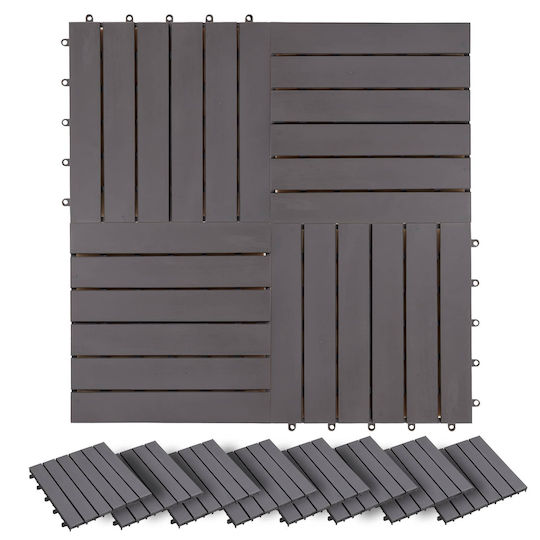 vidaXL Material for Garden Flooring from Wood 30x30cm 30 Pieces
