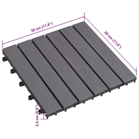 vidaXL Material for Garden Flooring from Wood 30x30cm 30 Pieces