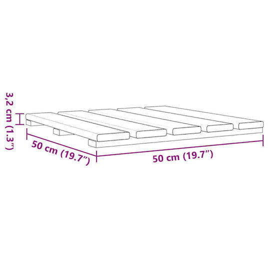 vidaXL Wood Garden Flooring Tile 50x50cm 18 Pieces