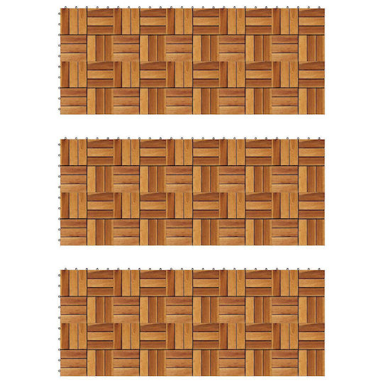 vidaXL Material for Garden Flooring from Wood 30x30cm 30 Pieces