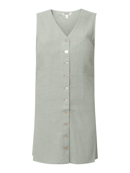 Siesta Summer Mini Dress Open Back Green