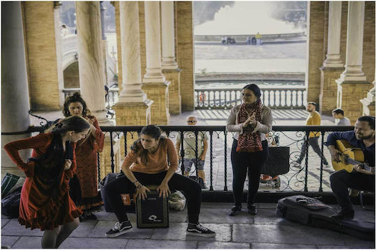 Πίνακας Street Musicians Performing Μουσικοί Του Δρόμου Ερμηνεύουν 100x70