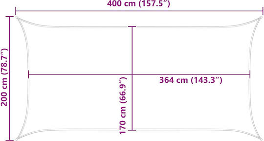 vidaXL Pânză De Umbrire Rectangulară Gri 2x4m