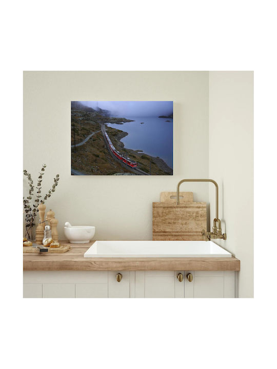 Painting Train In Misty Mountain Landscape Train In Misty Mountain Landscape 150x100