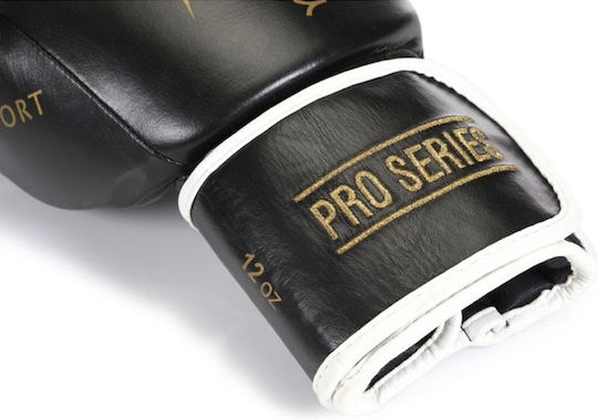 Yakimasport Boxing Gloves Leather for Match Black