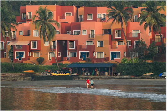 Painting Colorful Beachfront Buildings Multicolored Coastal Buildings 120x80